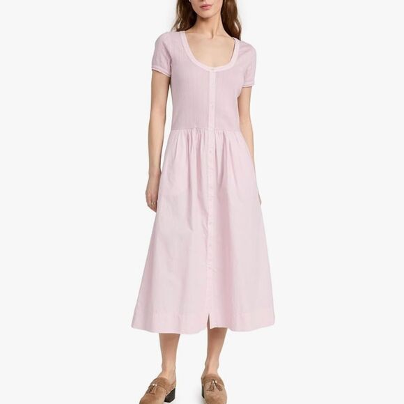 SEA NEW YORK Lilac Cotton Salome Button Down Midi Dress Size M - Picture 1 of 9